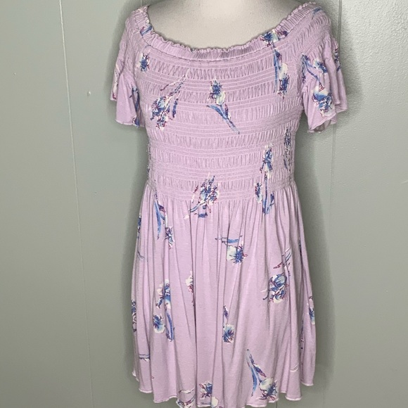 A Pea In A Pod Lavender Floral Elastic Bust Top L - Picture 2 of 12